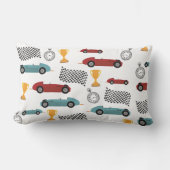 Blauw & Rood Snelle Retro  Racing Auto's Kussen (Voorkant)