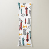 Blauw & Rood Snelle Retro  Racing Auto's Lichaamskussen (Voorkant Verticaal)