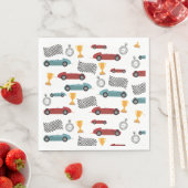 Blauw & Rood Snelle Retro  Racing Auto's Servet (Insitu)