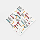 Blauw & Rood Snelle Retro  Racing Auto's Servet (Hoek)