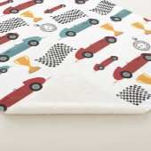 Blauw & Rood Snelle Retro  Racing Auto's Sherpa Deken (3/4)