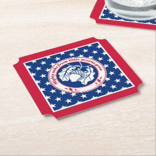 blauw rood spreekwoord eikeneik inkt kunst kartonnen onderzetters