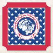  blauw rood spreekwoord eikeneik inkt kunst kartonnen onderzetters (Voorkant)