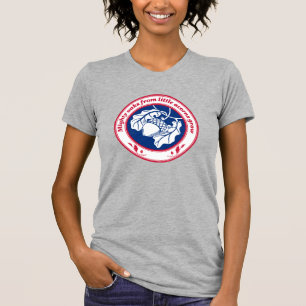  blauw rood spreekwoord eikeneik inkt kunst t-shirt