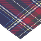 Blauw Rood Tartan Monogram in Keltische Leeuw lett Lange Tafelloper (Hoek)