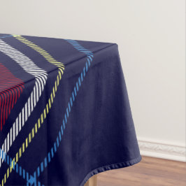 Blauw Rood Tartan Monogram in Keltische Leeuw lett Tafelkleed
