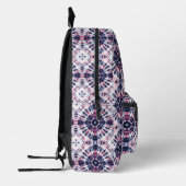 Blauw & Rood Tie Kleurstofpatroon Bedrukte Rugzak (Links)