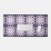 Blauw & Rood Tie Kleurstofpatroon Bureaumat (Keyboard & Muis)