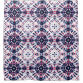 Blauw & Rood Tie Kleurstofpatroon Douchegordijn (Voorkant)
