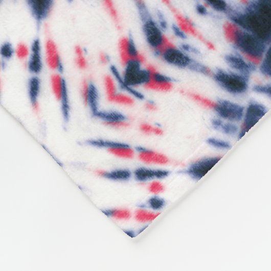 Blauw & Rood Tie Kleurstofpatroon Fleece Deken (Hoek)