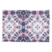 Blauw & Rood Tie Kleurstofpatroon Kussensloop (Achterkant-Links)