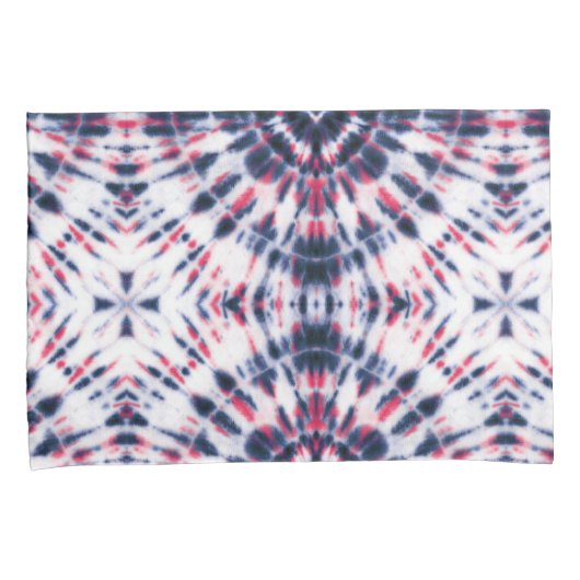 Blauw & Rood Tie Kleurstofpatroon Kussensloop (Voorkant-Rechts)