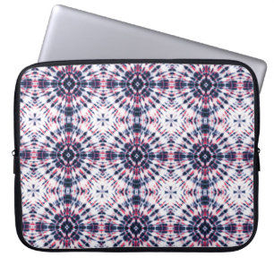 Blauw & Rood Tie Kleurstofpatroon Laptop Sleeve