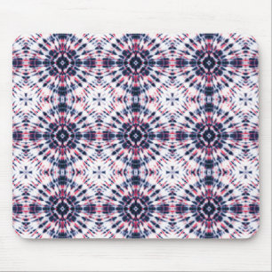 Blauw & Rood Tie Kleurstofpatroon Muismat