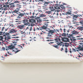 Blauw & Rood Tie Kleurstofpatroon Sherpa Deken (3/4)