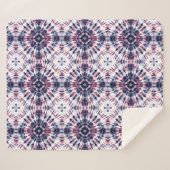 Blauw & Rood Tie Kleurstofpatroon Sherpa Deken (Voorkant (horizontaal))