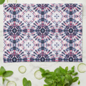 Blauw & Rood Tie Kleurstofpatroon Theedoek (Gevouwen)