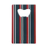 Blauw Rood uniform Strepen Creditkaart Flessenopener (Voorkant)