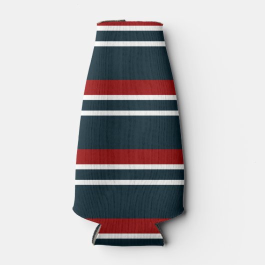 Blauw Rood uniform Strepen Flesjeskoeler (Voorkant)