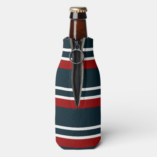 Blauw Rood uniform Strepen Flesjeskoeler (Fles Achterkant)