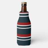 Blauw Rood uniform Strepen Flesjeskoeler (Fles Voorkant)