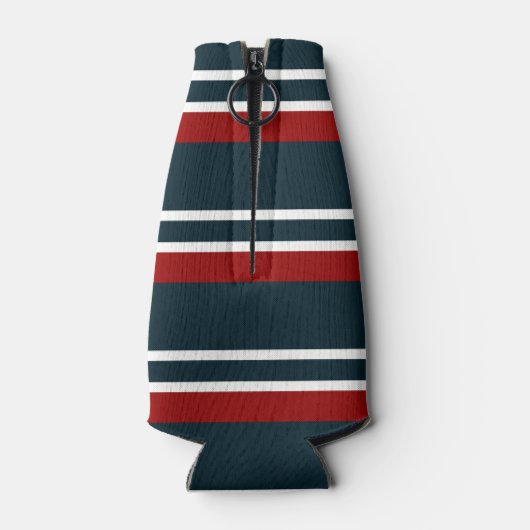 Blauw Rood uniform Strepen Flesjeskoeler (Achterkant)