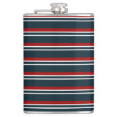 Blauw Rood uniform Strepen Heupfles (Voorkant)