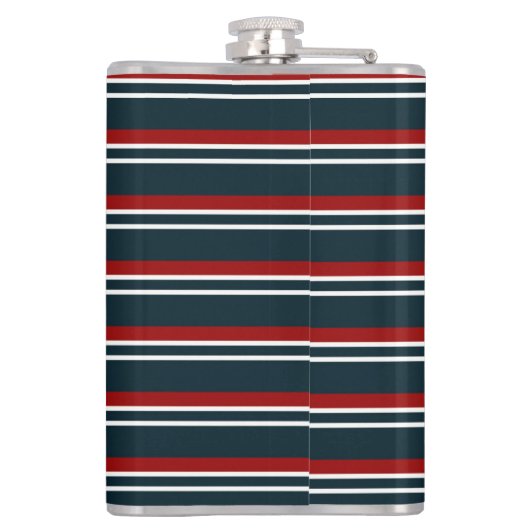 Blauw Rood uniform Strepen Heupfles (Achterkant)