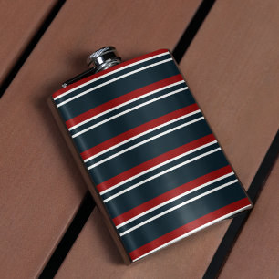 Blauw Rood uniform Strepen Heupfles