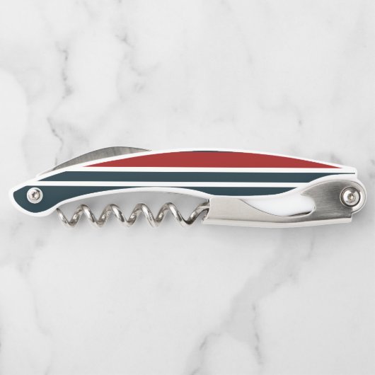 Blauw Rood uniform Strepen Kurkentrekker (Achterkant)