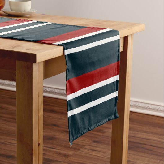 Blauw Rood uniform Strepen Lange Tafelloper (Voorbeeld)