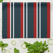 Blauw Rood uniform Strepen Theedoek (Gevouwen)