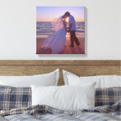 Blauw rood verloop overlay huwelijksfoto canvas afdruk (Insitu (Slaapkamer))