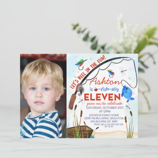 Blauw Rood Vist officieel 11-jarig jubileum Kaart (Staand voorkant)