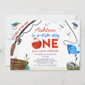 Blauw Rood Vist Ofishally Een 1e Verjaardag Kaart (Voorkant)