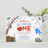 Blauw Rood Vist Ofishally Een 1e Verjaardag Kaart (Staand voorkant)