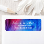 Blauw Rood Vuur Ijs Bruiloft Elegant Retouradres Etiket (Insitu)