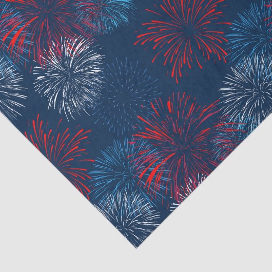 Blauw Rood Wit 4 juli Vuurwerk Tissuepapier (Detail)