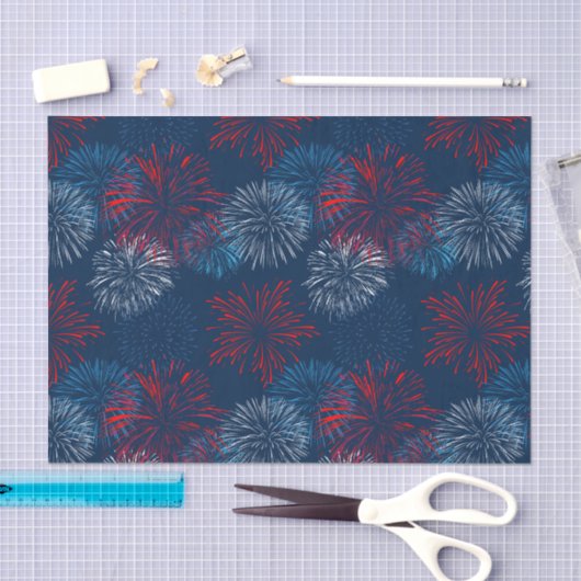 Blauw Rood Wit 4 juli Vuurwerk Tissuepapier (Craft)