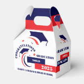 Blauw Rood Wit Afstuderen 2025 Custom Party Favori Bedankdoosjes (Achterkant)