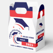 Blauw Rood Wit Afstuderen 2025 Custom Party Favori Bedankdoosjes (Geopend)