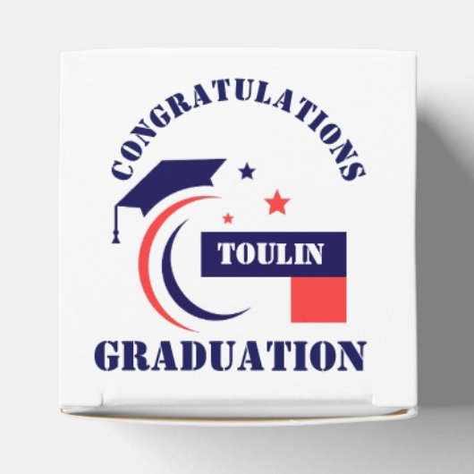 Blauw Rood Wit Afstuderen 2025 Custom Party Favori Bedankdoosjes (Bovenkant)