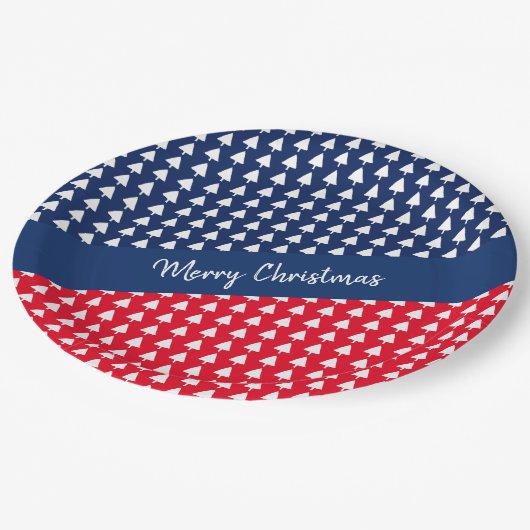 Blauw Rood Wit Boom Waterverf Papier Bord (Gekanteld)