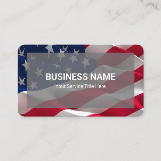 Blauw Rood Wit Eenvoudig Minimalistisch Amerikaans Visitekaartje (Voorkant)