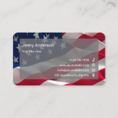 Blauw Rood Wit Eenvoudig Minimalistisch Amerikaans Visitekaartje (Achterkant)