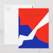 Blauw Rood Wit Item Briefkaart (Voorkant / Achterkant)