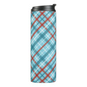 BLAUW ROOD WIT KERSTPATRONEN THERMOSBEKER (Gedraaid links)