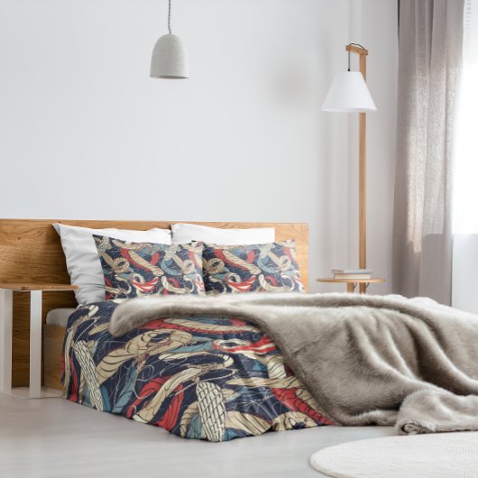 Blauw Rood Wit Nautisch Touwpatroon Kussensloop