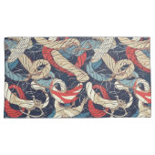 Blauw Rood Wit Nautisch Touwpatroon Kussensloop (Voorkant-Rechts)