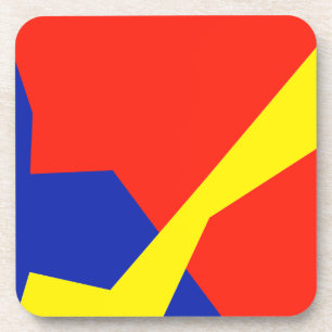 Blauw rood wit object bier onderzetter